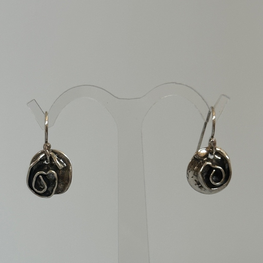 925 Sterling Silver Rose silver Drop Earrings - Picture 2 of 5